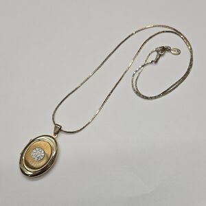 Park Lane Gold and Silver Oval Pendant Necklace